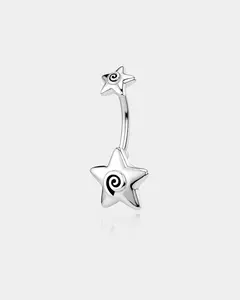 Swirl Star Belly Button Ring