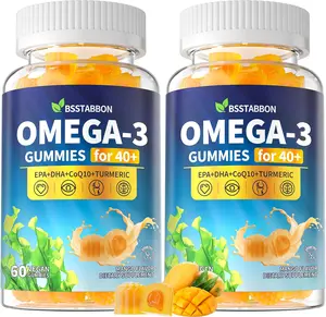 Vegan Omega 3 Gummies Supplement for Adults 40+: 1280mg Vegan Omega3 Fatty Acid DHA EPA with Vitamin D3 K2 Zinc Turmeric for Overall Health Support - Fish Oil Alternative for Women Men (120 Count)