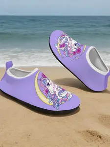 Kids Summer Fruit & Animal Print Water Shoes, Non-Slip Quick Dry Barefoot Aqua Socks for Beach, Swimming, Outdoor