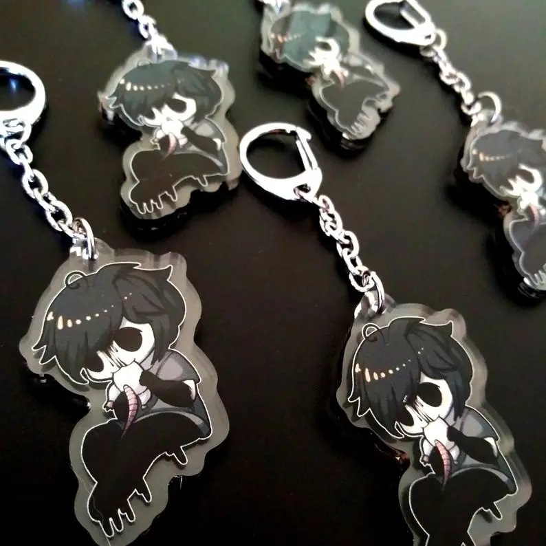 Gloomy Creepypasta SCP Spooky Scary Monster OC Keychain - Cute Keychains for Bags and Keys, Perfect for Personal Style, Collecting and Gifting
