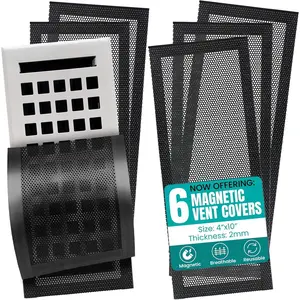 Floor Vent Covers Magnetic - 6 Pack Air Vent Filters Mesh Screen Dust Filter Vent Register Deflectors for Home HVAC AC Grilles & RV Vents - Strong Hold Washable (4x10 inch)