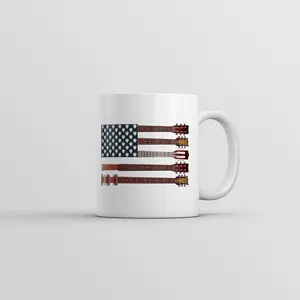 Guitar Flag Mug Awesome Rock and Roll American Coffee Cup - 11oz Funny Coffee Mugs Ceramic Printed Drinkware Cup