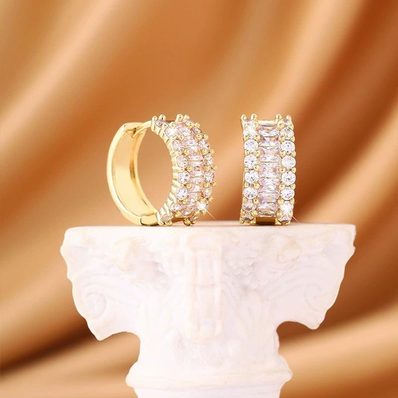 T-Shaped Zircon Earrings