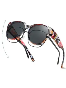 Fashion Large Frame Polarized Reading Glasses, Ideal for Eyeglass Wearers, Uv400 Protection, Outdoor Sunscreen, Travel Vacation Sunglasses