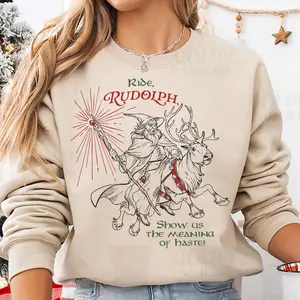 Funny Christmas Shirt: LOTR Inspired "Ride Rudolph" shirt, wizard fantasy Shirt, multiple colors, unisex shirt gift