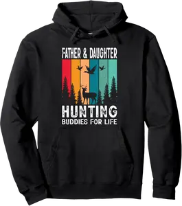 Father & Daughter Hunting Buddies For Life Deer Hunting Pullover Hoodie - 94B0DJSTY69T