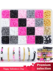Diy Beads Kit, Colorful Beads Kit, Bracelet Making Kit, Yin Yang Design Beads Kit for Women, Fashion Accessories for Bracelet Making, Valentine's Day, Gift