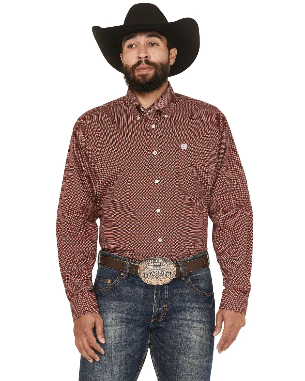 Cinch Men's Men'S Micro Geo Print Long Sleeve Button-Down Western Shirt - Mtw1105992