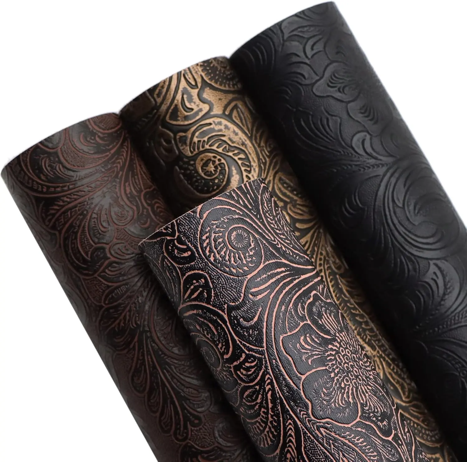 Bump Texture Faux Leather Sheet 4 count 7.7" x 12.9" (20 cm x 33 cm) Plain Geometric  Printed Faux Leather Fabric Sheet for DIY Bows Earrings Making Crafts (Bump Texture)