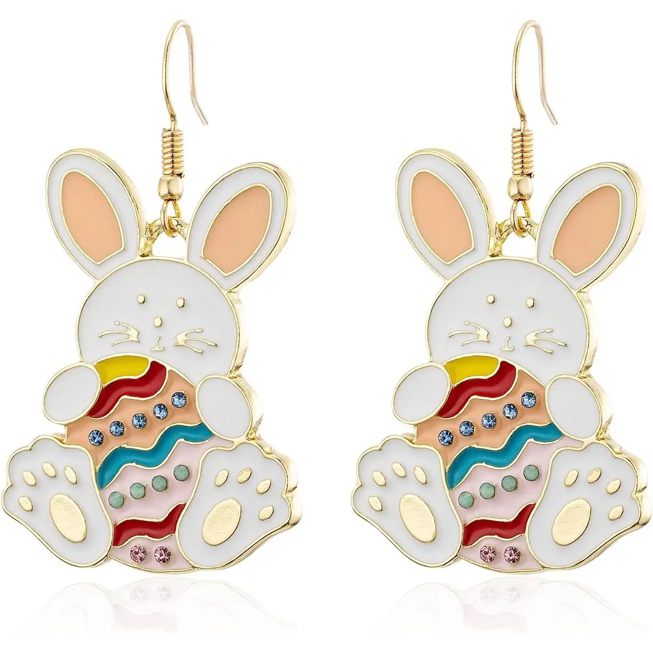 Easter Earrings for Women Bunny Drop Earring Colorful Holiday Easter Eggs Dangle Easter Rabbit Earrings for Women Jewelry Gift