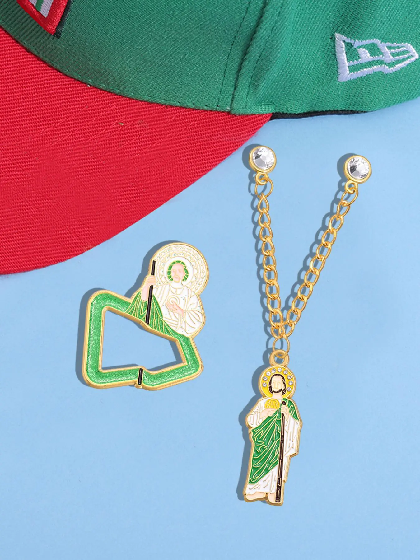 Religion Jesus Hat Pin, Rooster Hat Pin, Fashionable Baseball Cap Hat Decoration for Women & Men, Trendy All-match & Exquisite Brooch for Birthday Gift, Alloy Brooch Pin, Fashion Accessory