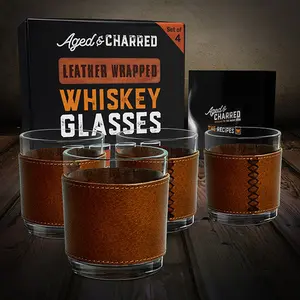 Leather Wrapped Rocks Glasses