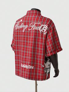 men's plaid print short sleeve shirt, loose casual comfy lightweight button front top for daily wear, fashion men's clothes for summer