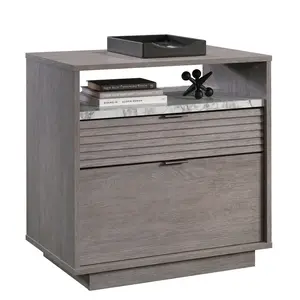 Sauder East Rock Lateral File Cabinet with 2 Drawers for Home Office Organization Full Extension Metal Slides Neutral Gray Finish