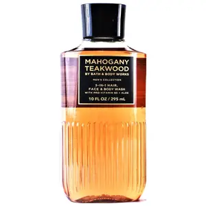 SALE - Bath and Body Work - Mahogany Teakwood Body Wash 3-in-1 Hair, Face, Body Wash 10 OZ/295 mL-Full Size