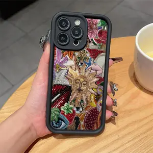 Abstract Sun Pattern Phone Case, Decorative Phone Protector Cover, Phone Compatible with iPhone 6 7 8 X XR XS 11 12 13 14 15 Pro Max Protection Transparent