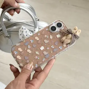 Bow Flower Cat Rabbit Protective Phone Case for Apple, Fits iPhone 17 Pro Max, 16 Pro Max, 15 Pro Max, 14 Pro, 13 Pro, Fashionable Women's Case Cellphone Cover