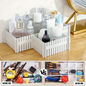 10 Adjustable Drawer Dividers, Expandable Storage Containers, DIY Drawer Separators, Desk Organizers, Foldable and Customizable