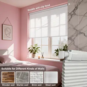 Custom No Punching Cellular Cordless Blinds forWindows and Doors,No Tools No Drill Light Filtering Custom-Cut Honeycomb Insulating Blinds