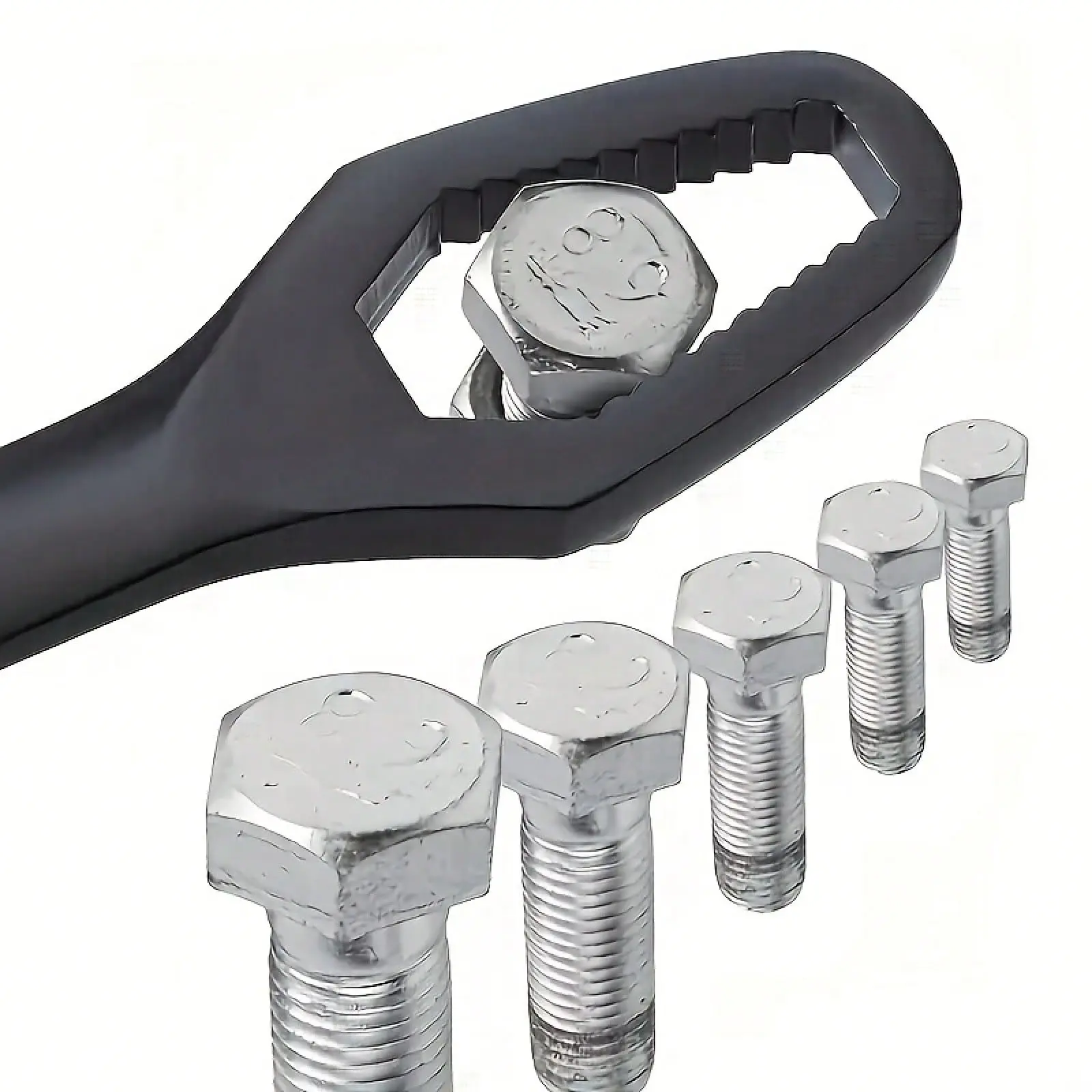 Multifunctional Black 5Mm Thick T-Shaped Wrench, Adjustable Self Tightening Double Head Wrench, Wrench Diameter 3-17Mm, Portable Hand Tool For Automobiles And Household Use