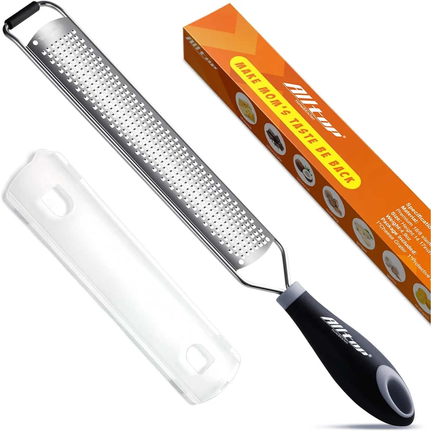 Lemon Zester, Hand-held Stainless Steel  Grater,Pro Kitchen Tool for Cheese Parmesan Vegetable Ginger Garlic Nutmeg Citrus Lime Orange  Fruit - Fine Shredder