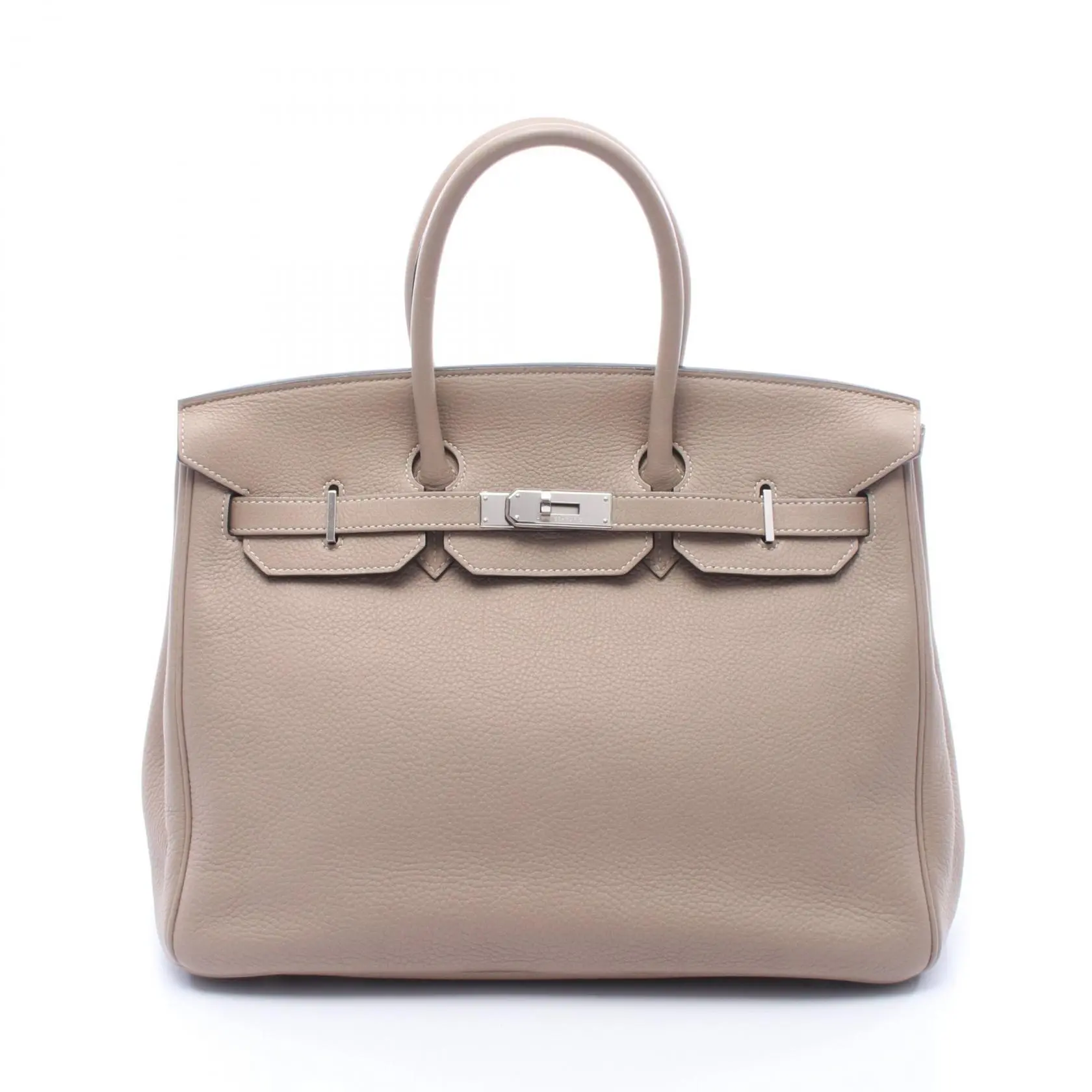 Pre-owned HERMÈS Calfskin Shoulder Bags Hermes Birkin35 Clemence Leather