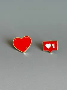 Elegant Enamel Brooch Set, Heart-Shaped & Letter Design, Perfect Gift Accessory, Versatile Jewelry Addition, Ideal for Any