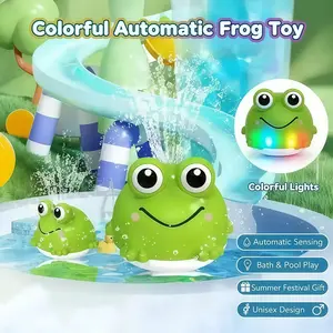 Automatic Sensing Water Frog Toy withColorful Lights，Colorful Fountain Toy, Bath & Pool Play, SummerFestival Gift, No Batteries Included, UnisexDesign