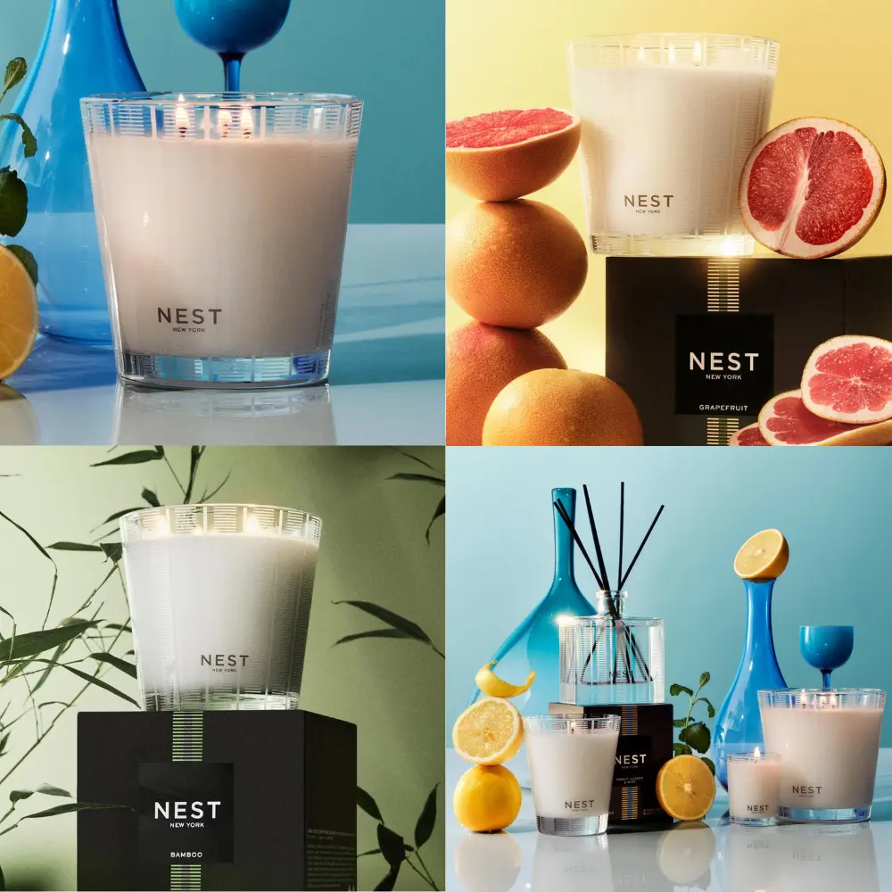 NEST New York Scented Candle 21.2oz 3 Wick Nest Candle Non Toxic & Fresh Enhance Relaxtion,Romance and Fragrance Glass Scented Gift Holiday