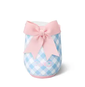 Gingham Stemless Wine Cup 12oz