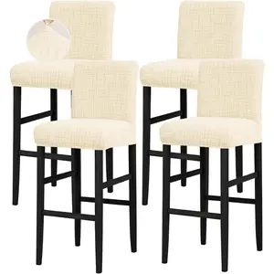 High Stretch Bar Stool Covers Counter Stool Pub Chair Cover for Dining Room  Cafe Barstool Slipcover Removable Furniture Chair Seat Cover with Elastic Bottom Set of 4,