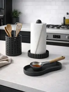 Kitchen Organizer Set with Paper Towel Holder, Utensil Holder and Spoon Rest, Gift Housewarming