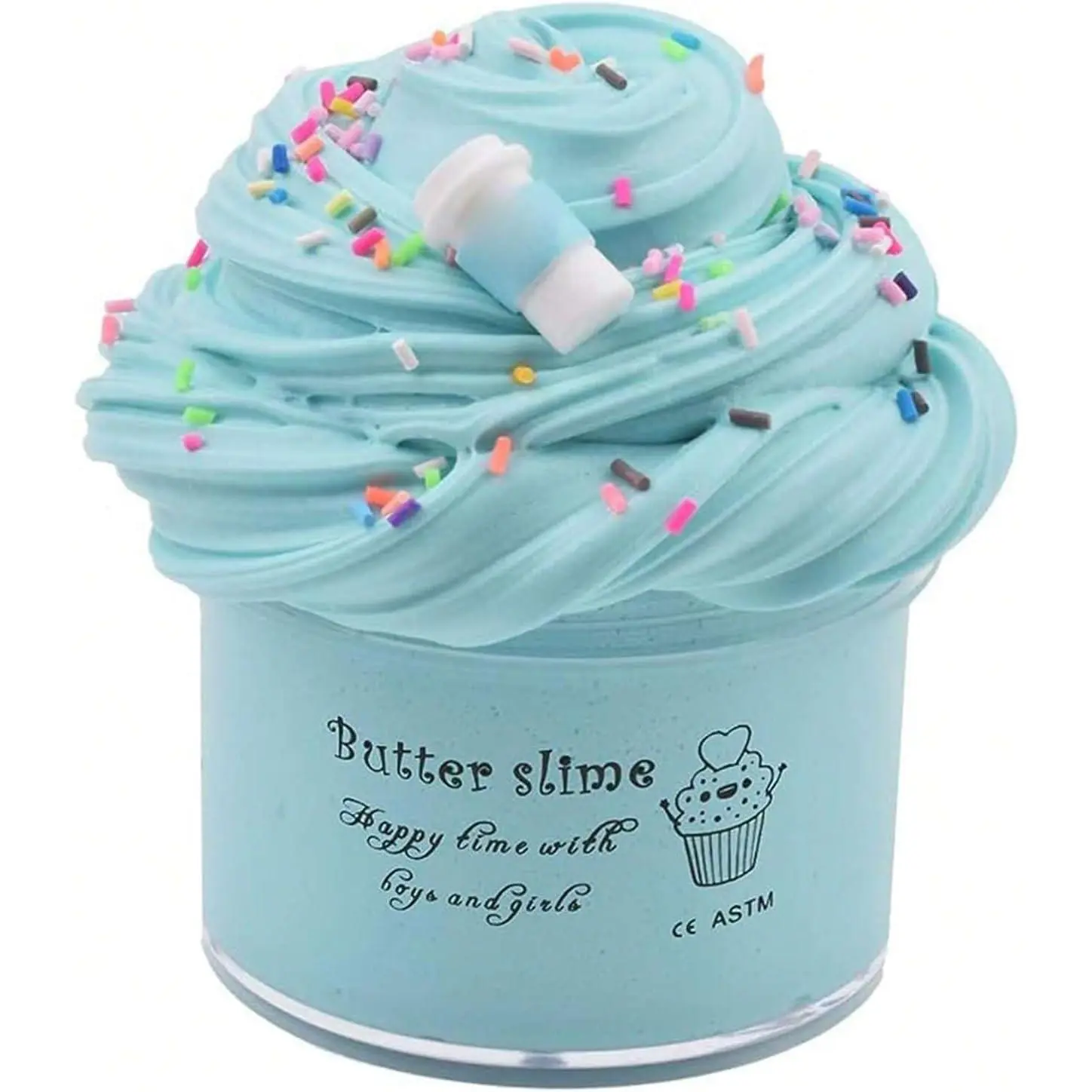 Blue Latte Butter Slime,Coffe Cup Scented Slime,Strechy Non-Sticky, Stress Relief Toy for Girls and Boys