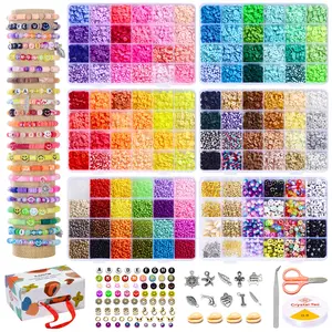 ILOOTM Friendship Bracelet Kit 16800pcs 96 Colors Polymer Clay beads 24 Colors Glass Seed Beads 400 Letters Beads Bracelet Making Kit for DIY Jewelry Making For Teens and Adults Bracelet Making