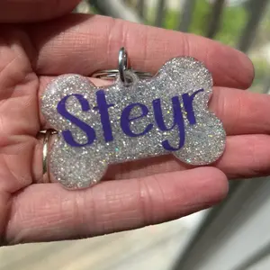 Custom Glitter Dog ID Tags
