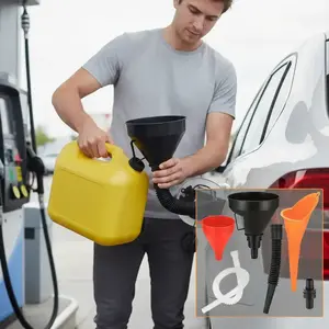 3Pcs Multi caliber refueling funnel with filter and telescopic tube for car, motorcycle, oil, gasoline, plastic long nozzle funnel set, Automotive Maintenance Tools