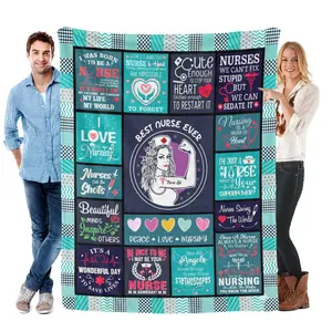 Nurse Gifts for Women,Nurse Throw Blanket for Nurse Week Christmas Day, Nursing Graduation Appreciation Practitioner Gifts Throw Blanket 60 x 50 Inch birthday gift ideal flannel blanket