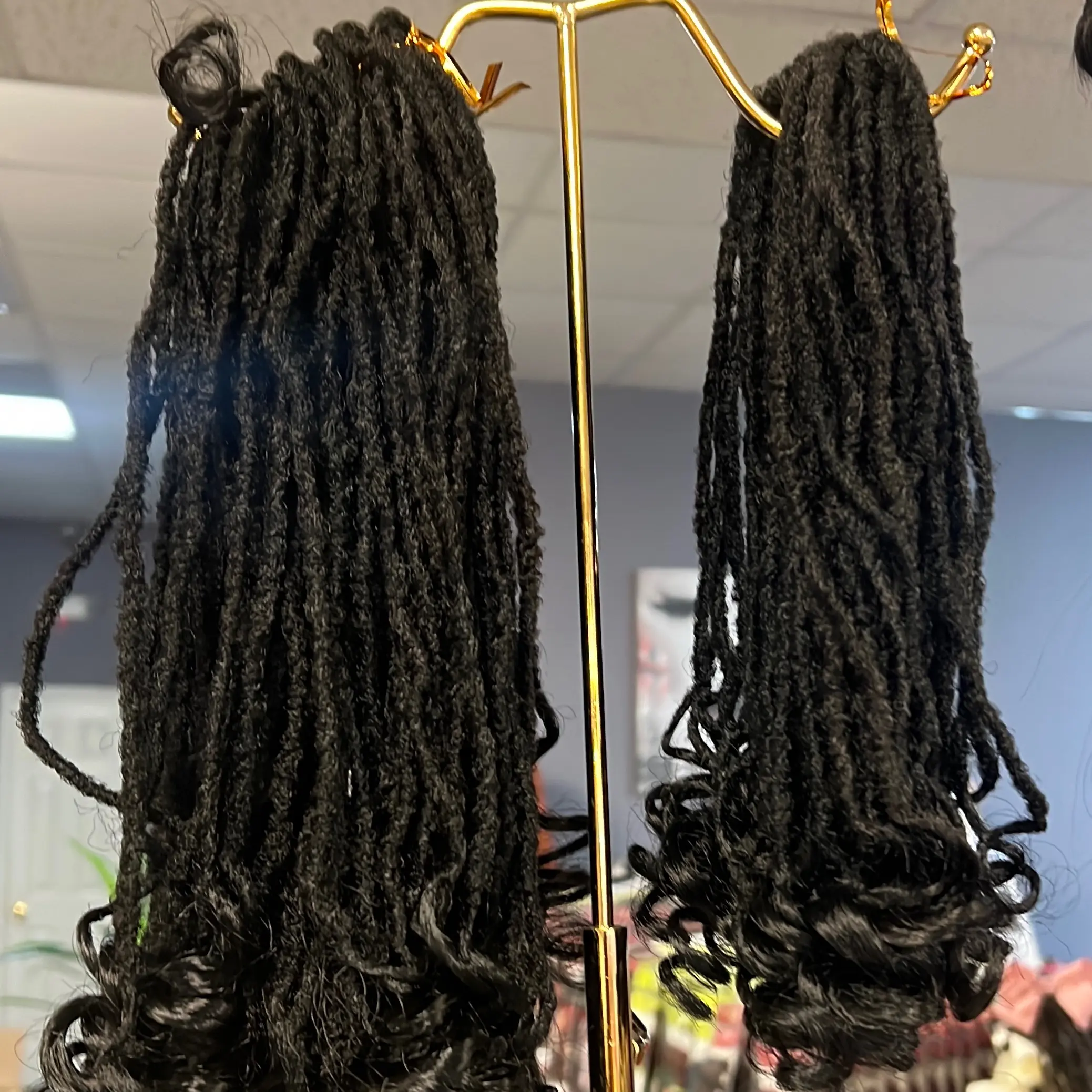 12, 14 & 16 inch, Synthetic crochet hair,  Sister locs, color 1b, 3x’s bundles per pack