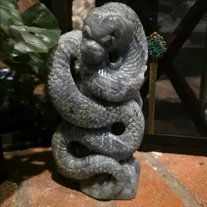Labadorite Rattle Snake Carving