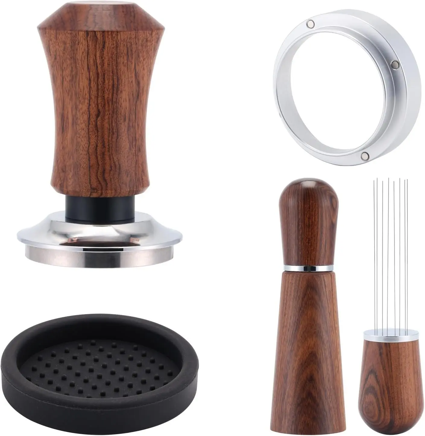 51mm Espresso Accessories Kit,Spring  Calibrated Espresso Tamper,Wdt Tool Espresso and Dosing Funnel Set,Coffee Tamper Espresso Machine Accessories For 51 mm Portafilter Barista Tools