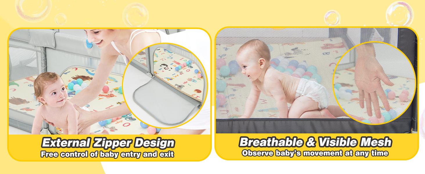 Costzon Baby Playpen, Play Pens for Kids Activity Center, Foldable Large Baby Playard for Indoor and outdoor,fathersdaygift