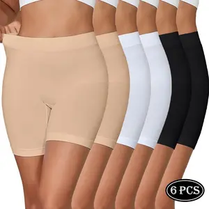 6 Pack Seamless Women's Boyshorts Panties Boxer Briefs for Ladies Underwear Comfy Shorts For Women Under Dress