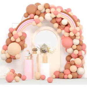 Boho Balloon Garland Blush Nude Dusty  Brown White Sand Long Twisting Balloons Arch Kit for  Shower Rainbow Birthday Party Decorations