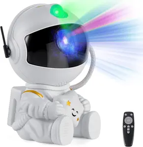 Astronaut Star Projector: Galaxy Light with Nebula Effect - Versatile Night Light for Kids' Bedrooms and Bedroom Atmosphere Enhancement, Remote-Controlled (White)
