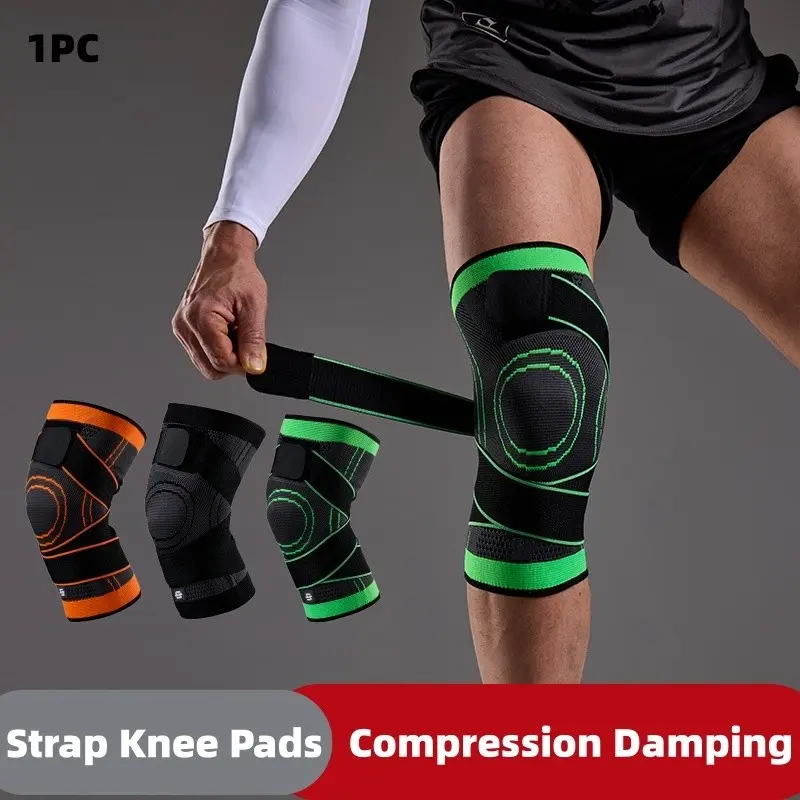 1Pc High Elastic Compression Knee Brace, Breathable Anti-Slip Design, Adjustable Strap for Support. Ideal for Running, Hiking, Basketball & Outdoor Sports. Essential Protection for Knee Injury Recovery & Joint Stability.