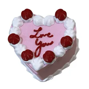 Heart Shaped Trinket Box with "Love You" Design and Red Berries on Top  Gift  Organizer