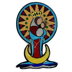 Parches de lentejuelas de la Virgen de la Chiquinquirá “La Chinita”