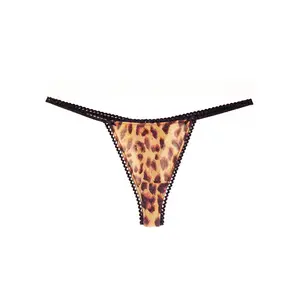 Leopard Print G-string Lingerie Womenswear Nylon Panties