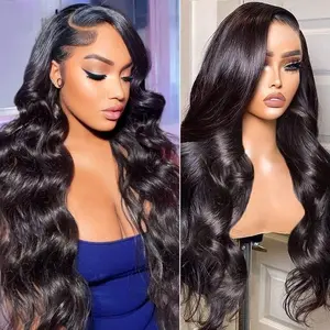 Body Wave Lace Front Wigs Human Hair Pre Plucked Human Hair Wigs 200% Density HD Frontal Virgin Human Hair Body Wave Glueless Wigs for Women Natural Color