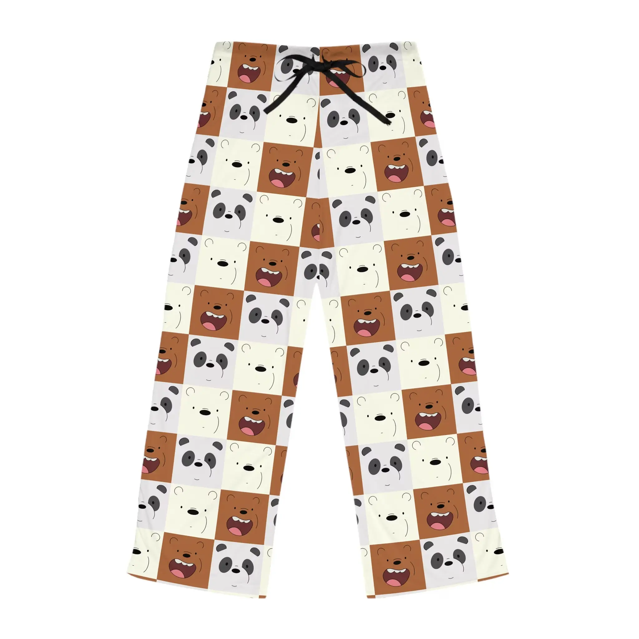Cute Bear Cartoon Pajama Pants – Character Print Lounge Bottoms, Soft Cotton Sleepwear Pants, Cozy Casual Homewear for Men Women Gift Idea